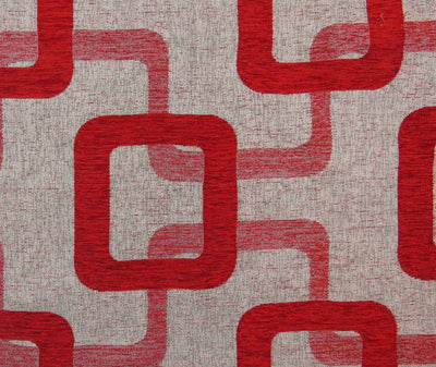 Portabello Retro Red Chenille Upholstery Fabric - Soft Options upholstery trim