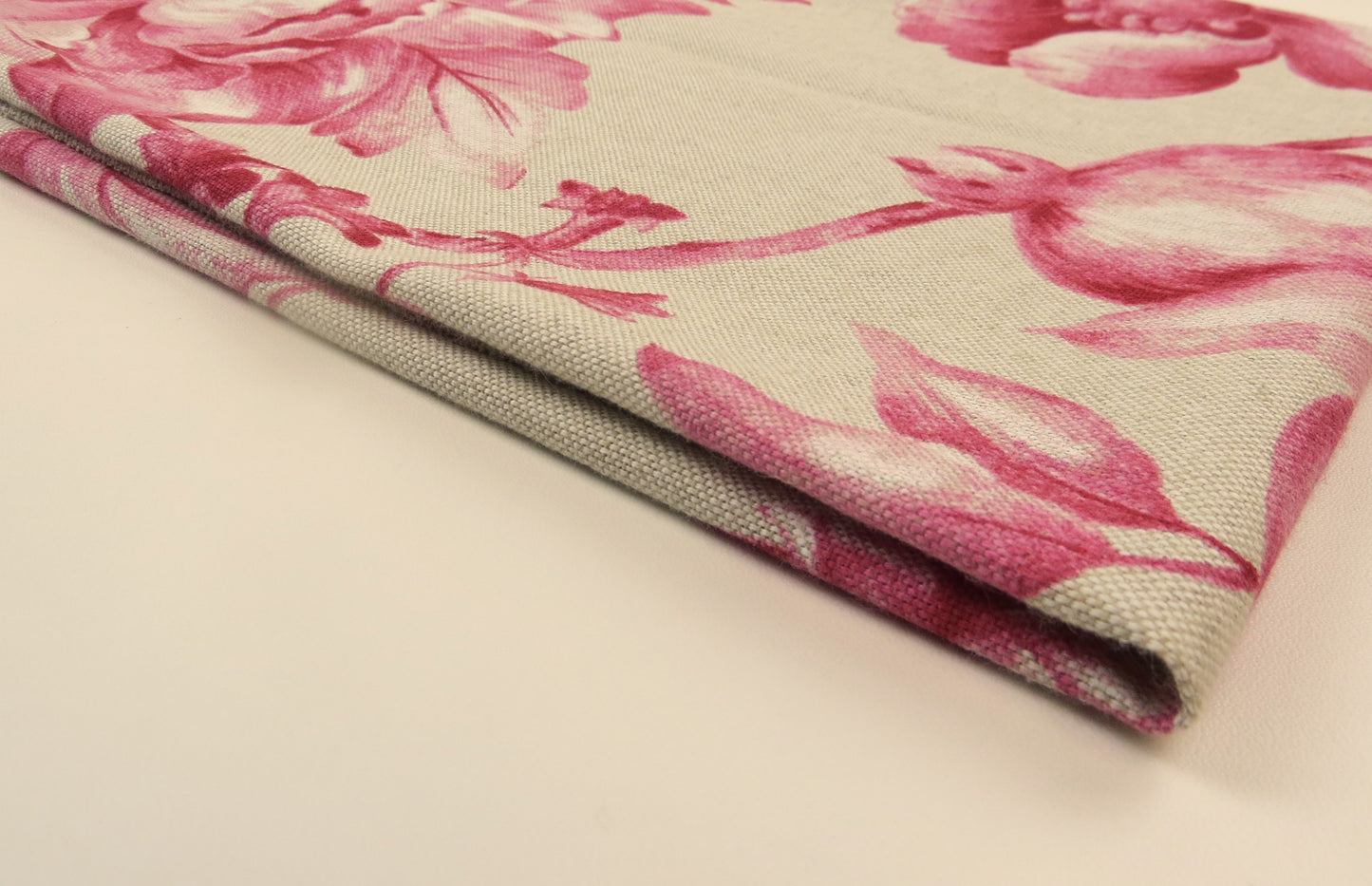 Country Cottage Red Rose Floral Cotton Upholstery Fabric