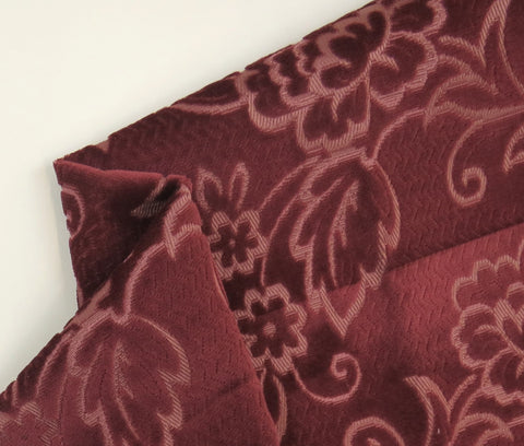 Pebbles Merlot Blumen-Samtpolsterstoff