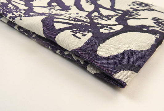 Purple Birch Floral Flat Weave Upholstery Fabric