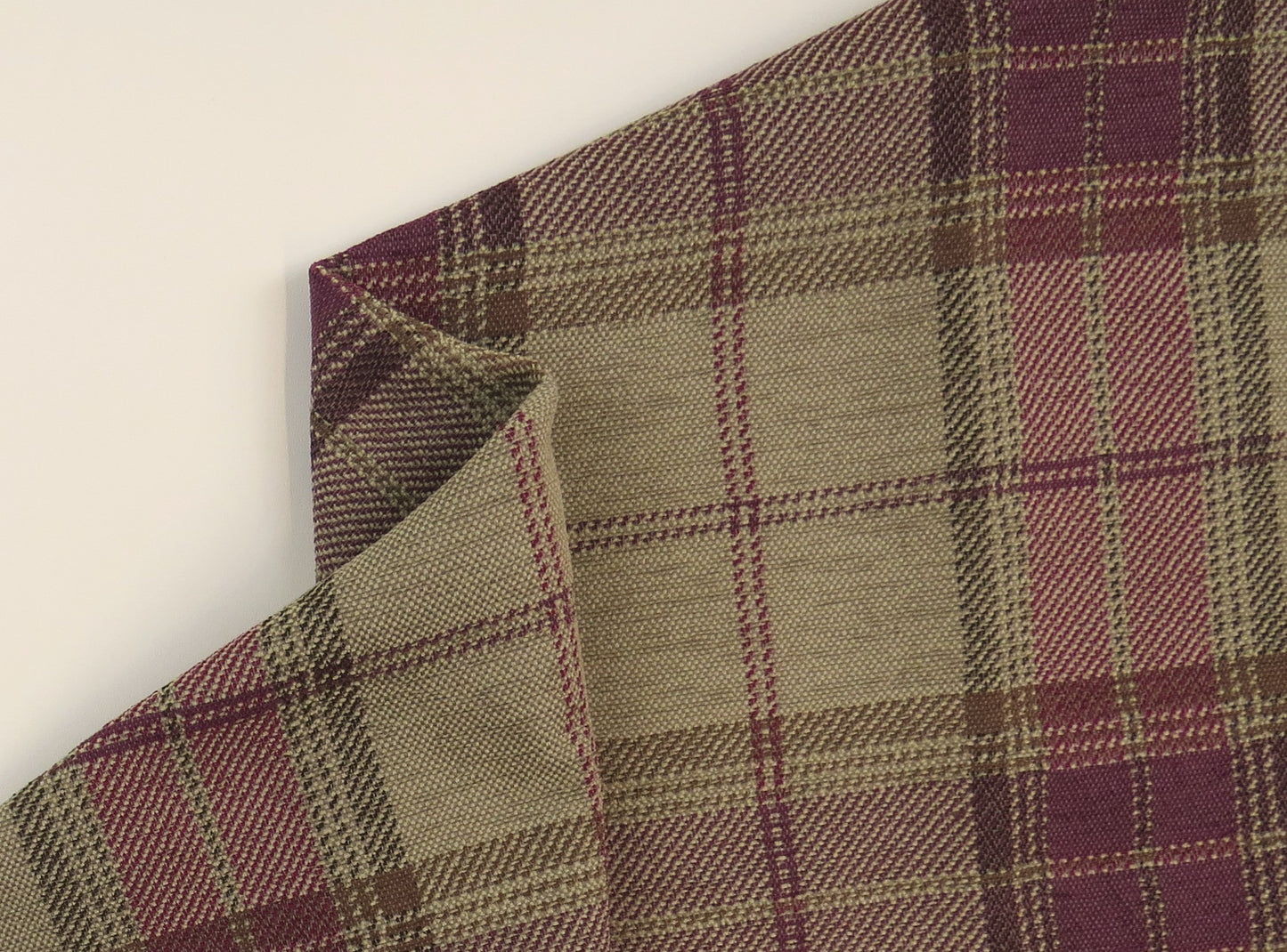 Highland Heather & Purple Check Chenille Upholstery Fabric