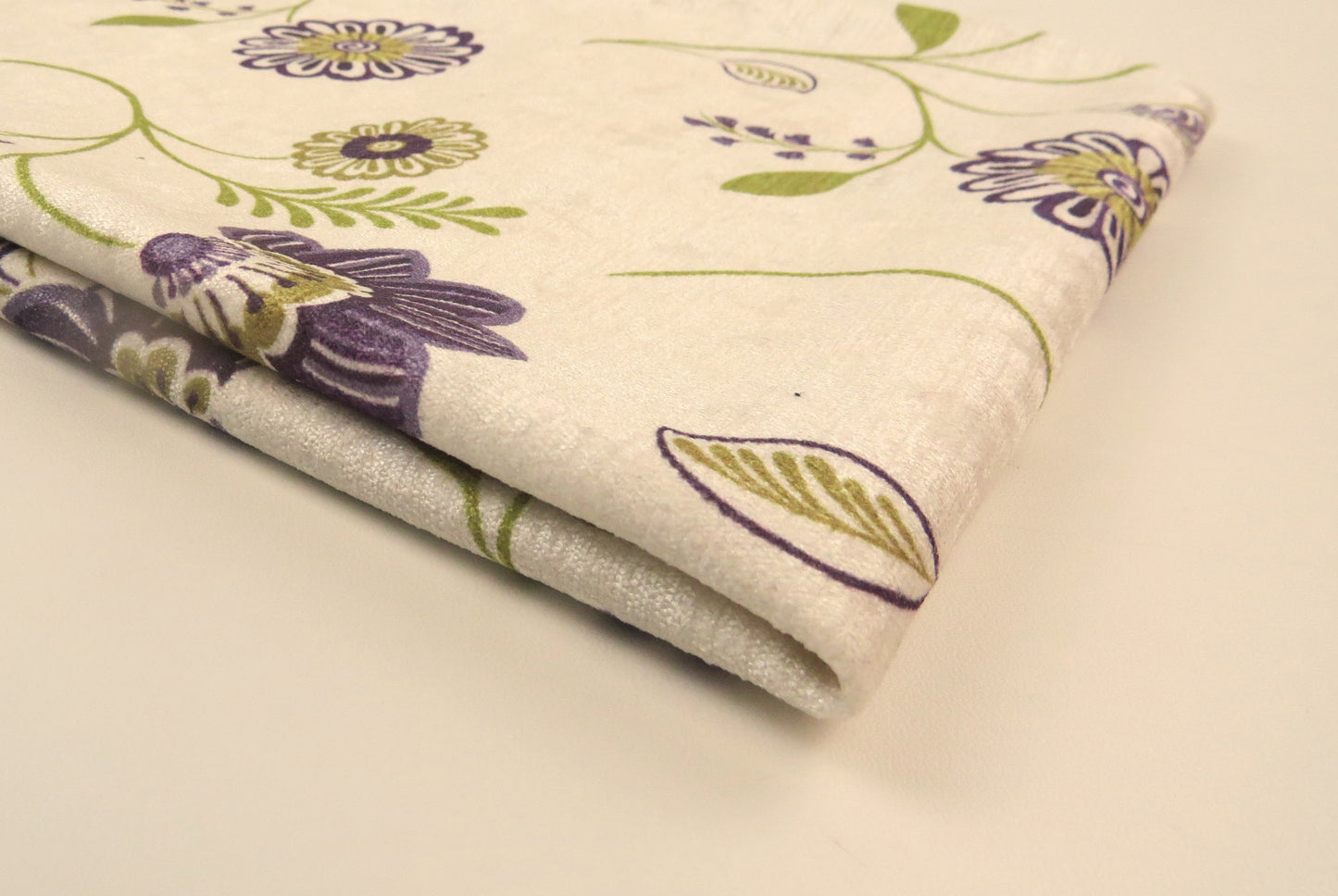 Cascade Purple Floral Velvet Upholstery Fabric