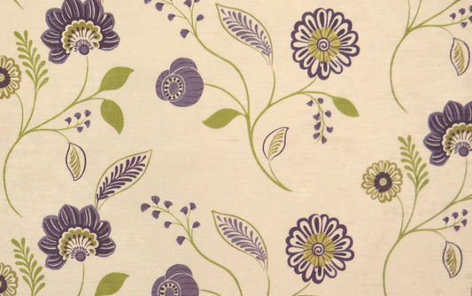 Cascade Purple Floral Velvet Upholstery Fabric - Soft Options upholstery trim