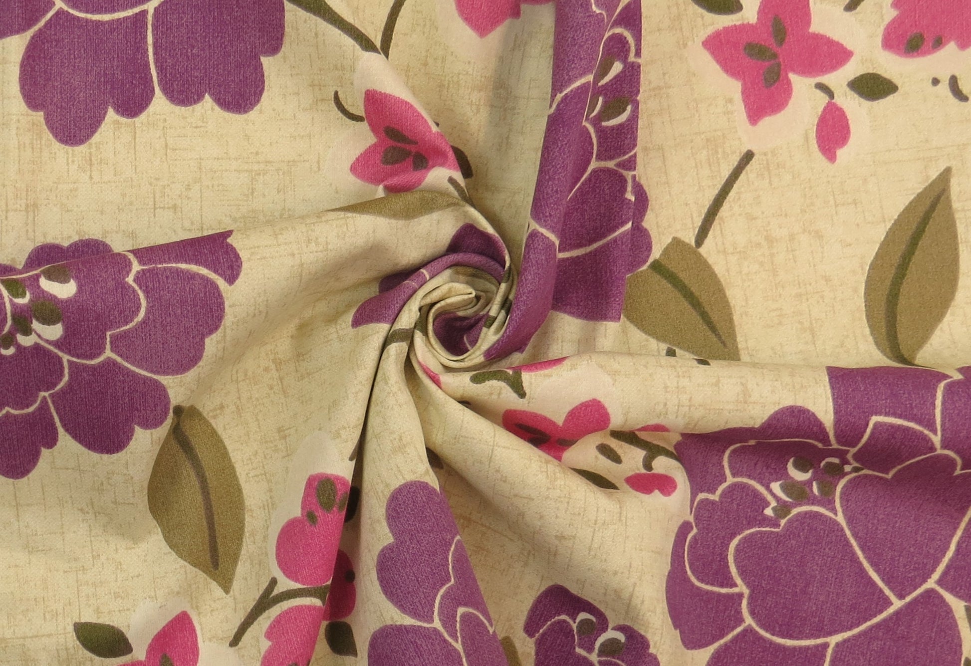 Barnard Purple Floral Cotton Upholstery Fabric