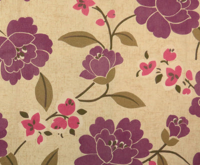 Barnard Purple Floral Cotton Upholstery Fabric - Soft Options upholstery trim