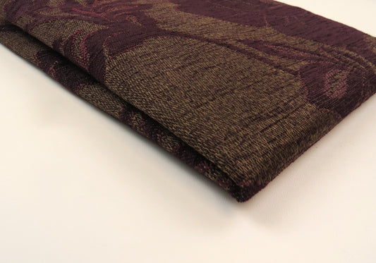 Yarmouth Brown Floral Flat Weave Upholstery Fabric