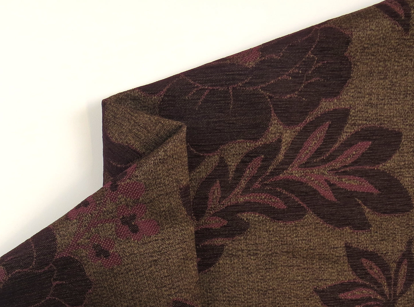 Yarmouth Brown Floral Flat Weave Upholstery Fabric