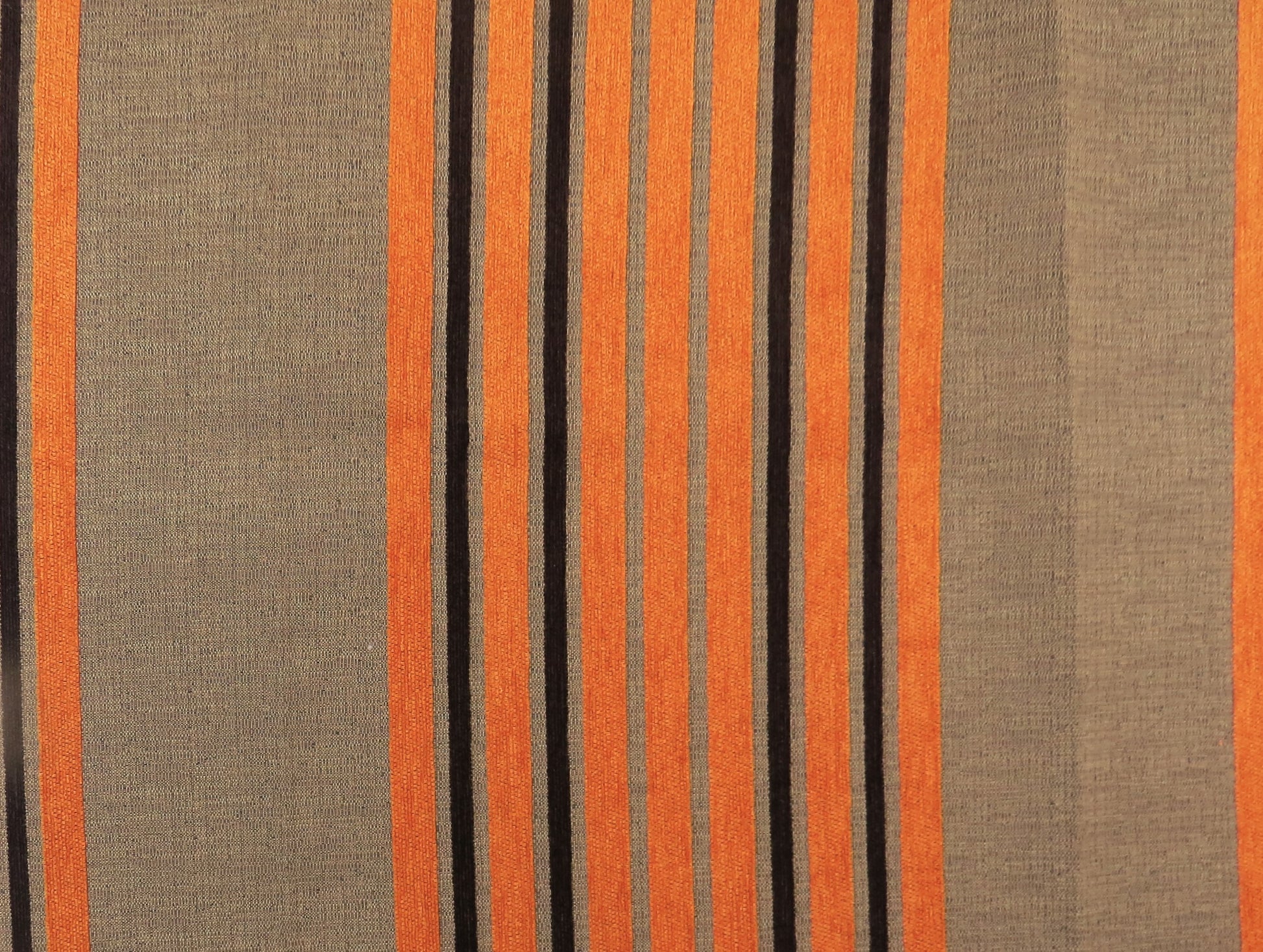 Holyhead Stripe Orange Chenille Upholstery Fabric