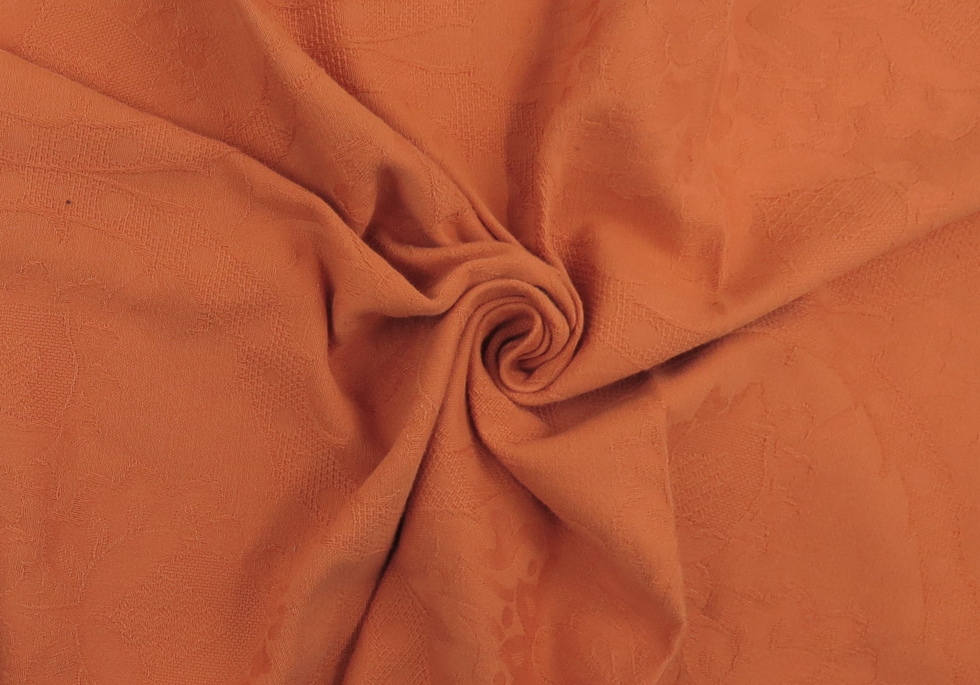 Shabby Chic Terracotta Traditional Cotton Upholstery Fabric - Washable