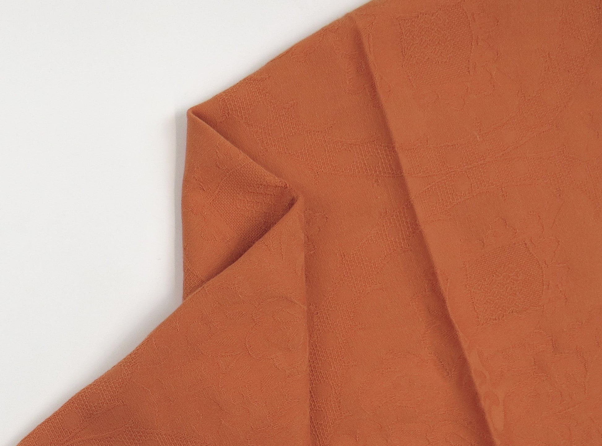 Shabby Chic Terracotta Traditional Cotton Upholstery Fabric - Washable