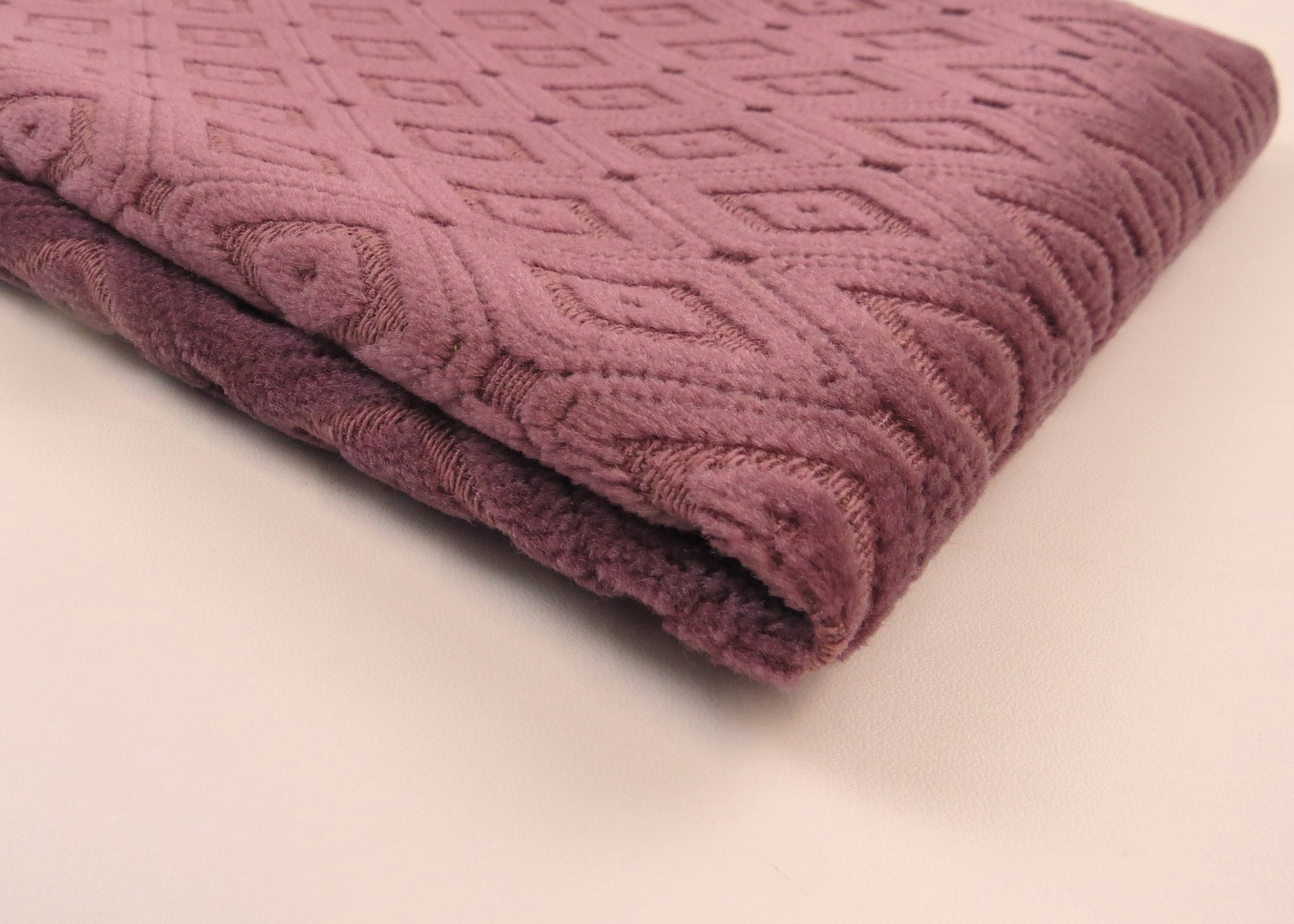 Ross Diamond Pink Velvet Upholstery Fabric