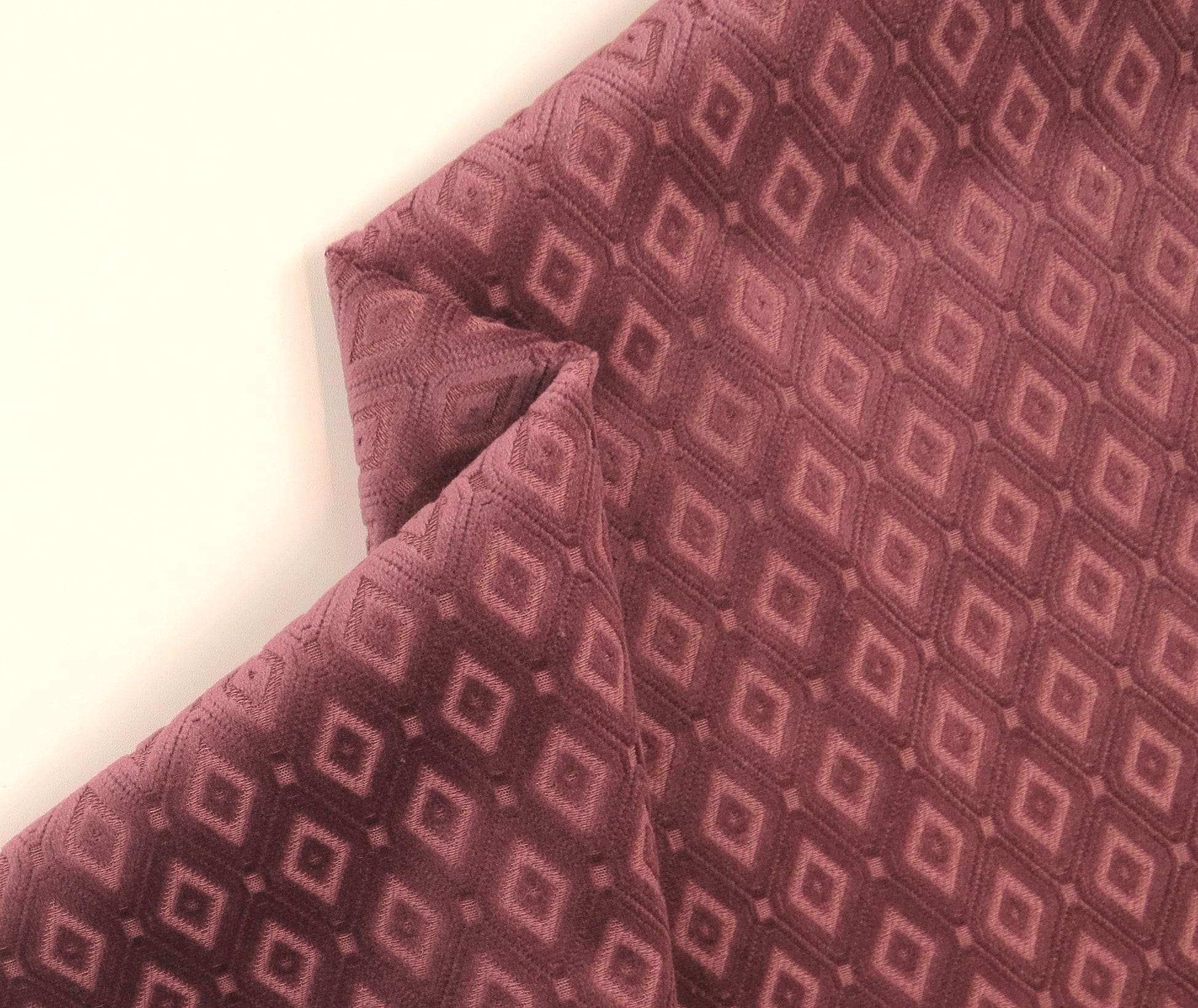 Ross Diamond Pink Velvet Upholstery Fabric