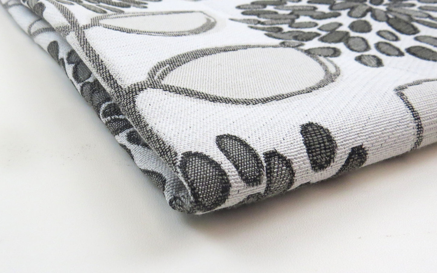 Guild Grey Floral Flat Weave Upholstery Fabric