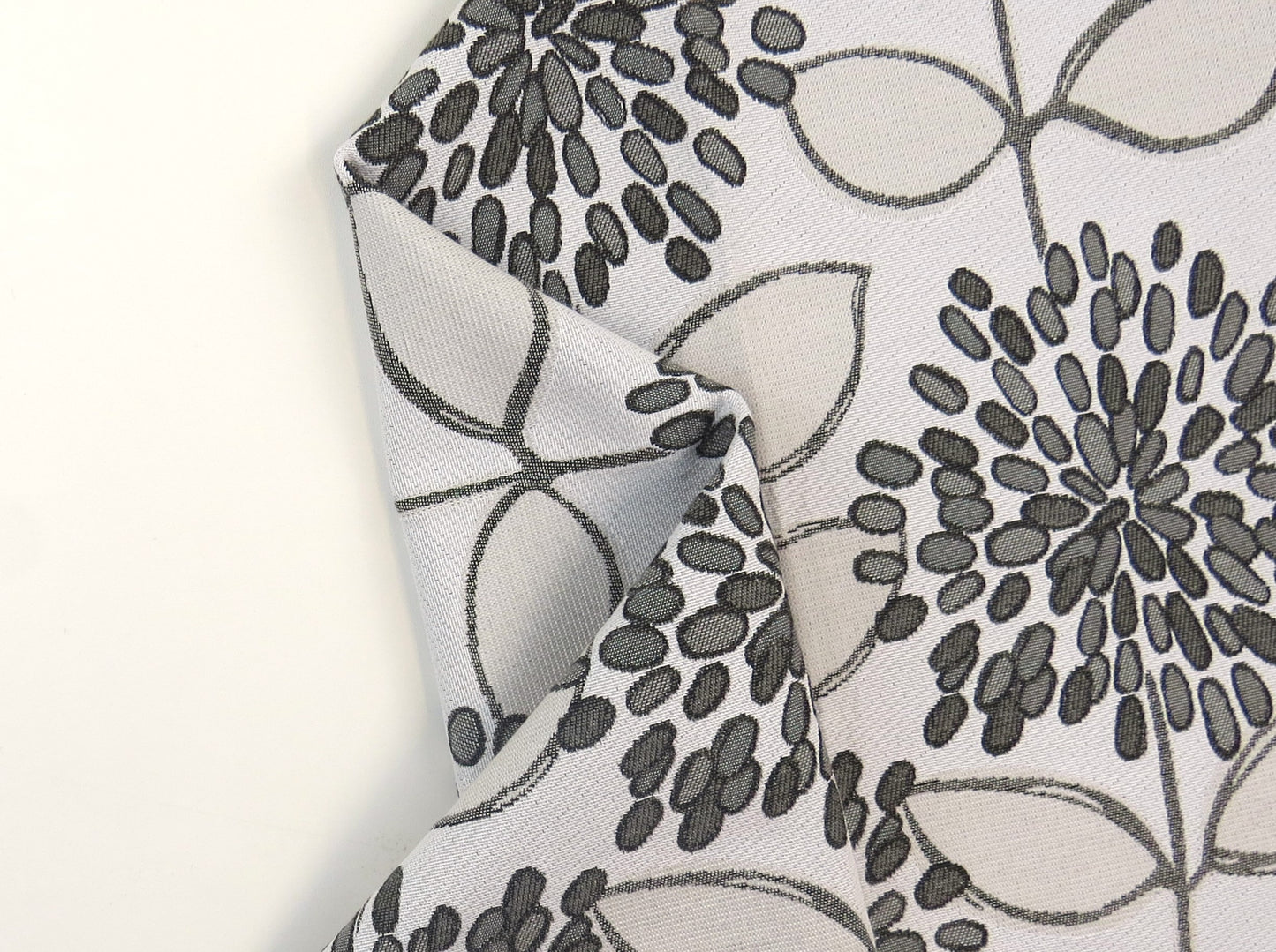 Guild Grey Floral Flat Weave Upholstery Fabric
