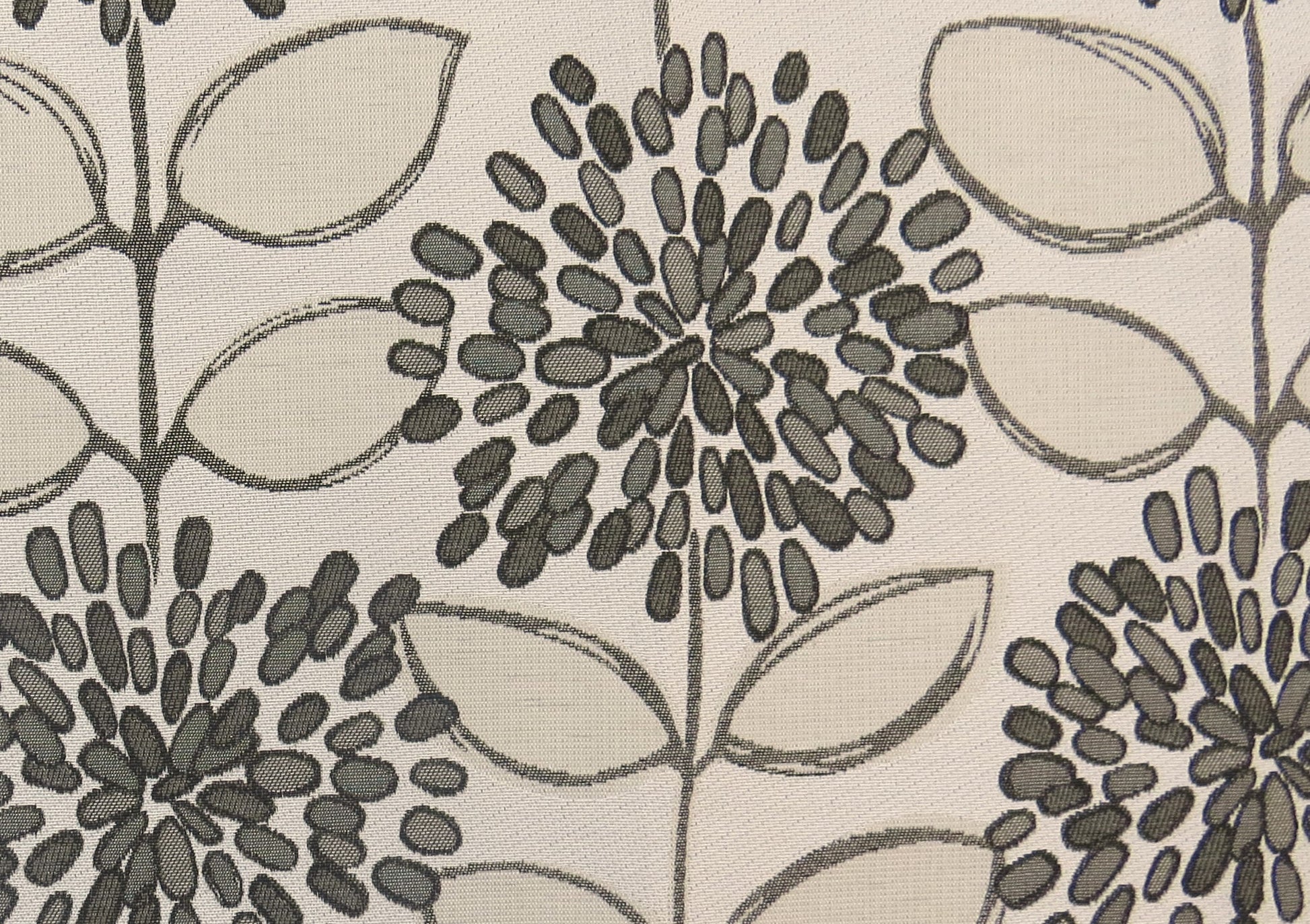 Guild Grey Floral Flat Weave Upholstery Fabric