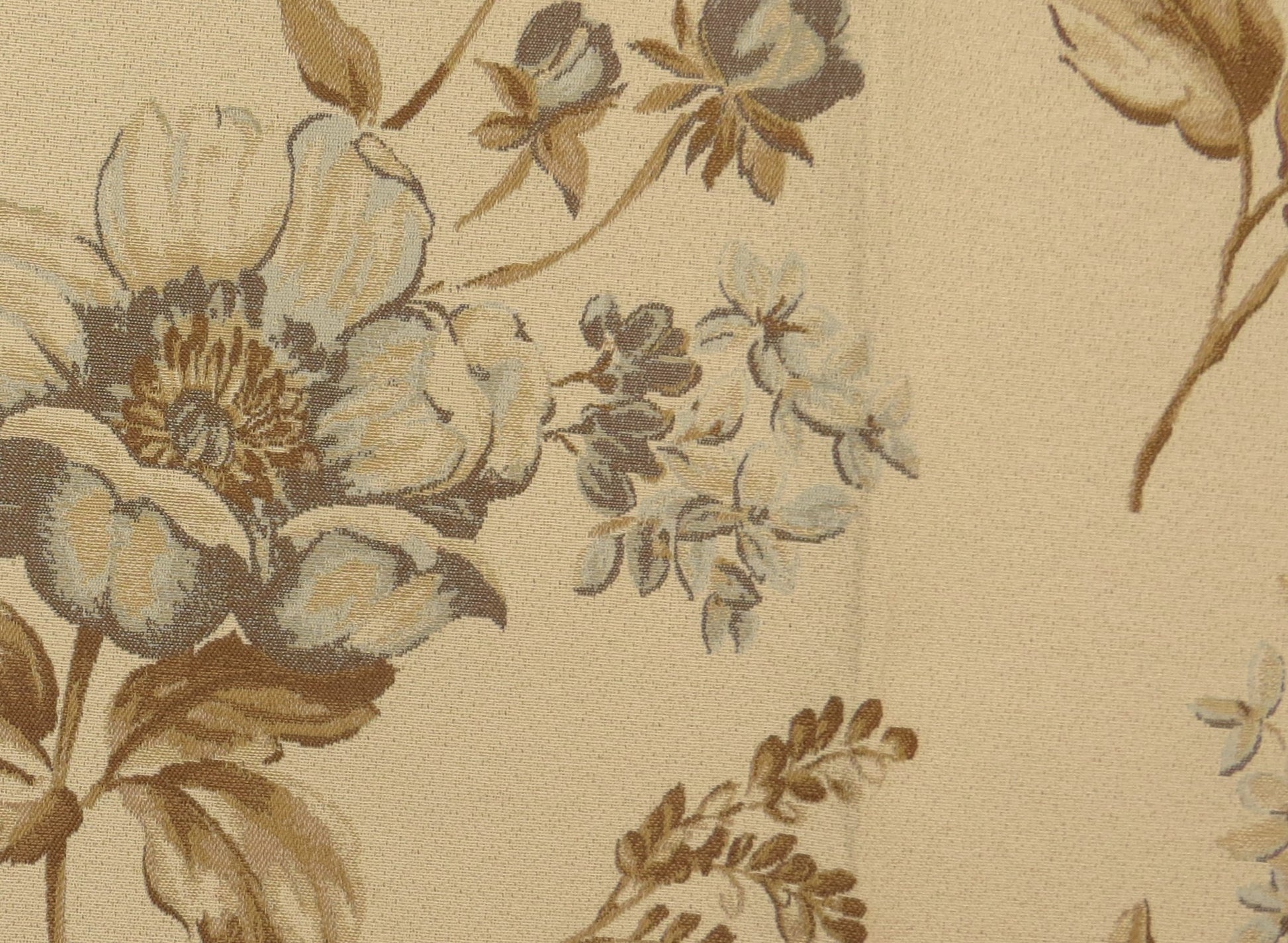 Charleston Mixed Floral Duck Egg Flat Weave Upholstery Fabric