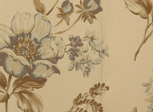 Charleston Mixed Floral Duck Egg Flat Weave Upholstery Fabric - Soft Options upholstery trim