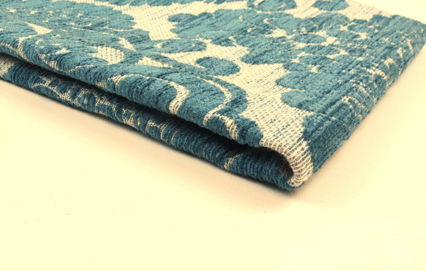 Traditional Deep Teal Chenille Upholstery Fabric