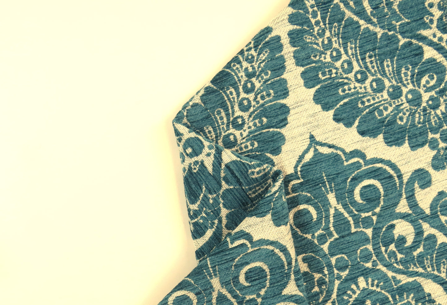 Traditional Deep Teal Chenille Upholstery Fabric