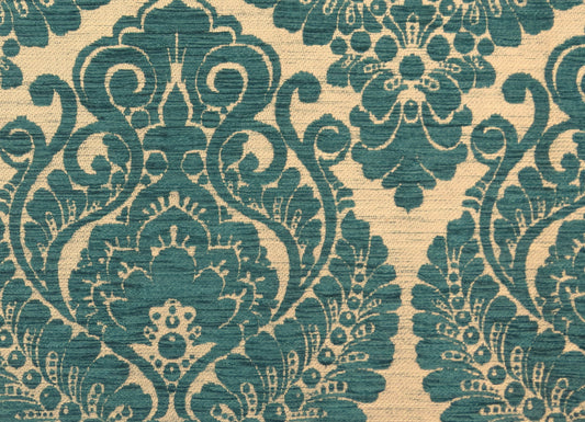 Traditional Deep Teal Chenille Upholstery Fabric - Soft Options upholstery trim