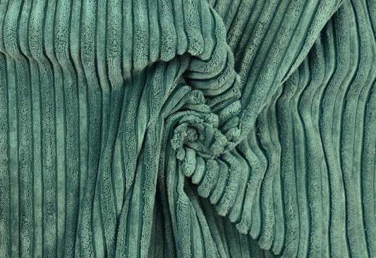 Bentley Teal Jumbo Cord Velvet Upholstery Fabric - Soft Options upholstery trim