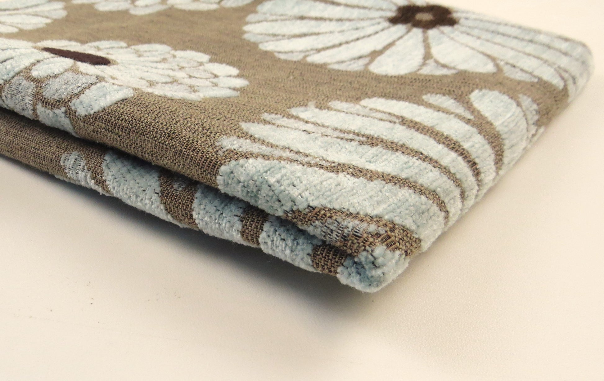 Hollyhead Daisy Light Blue Chenille Upholstery Fabric