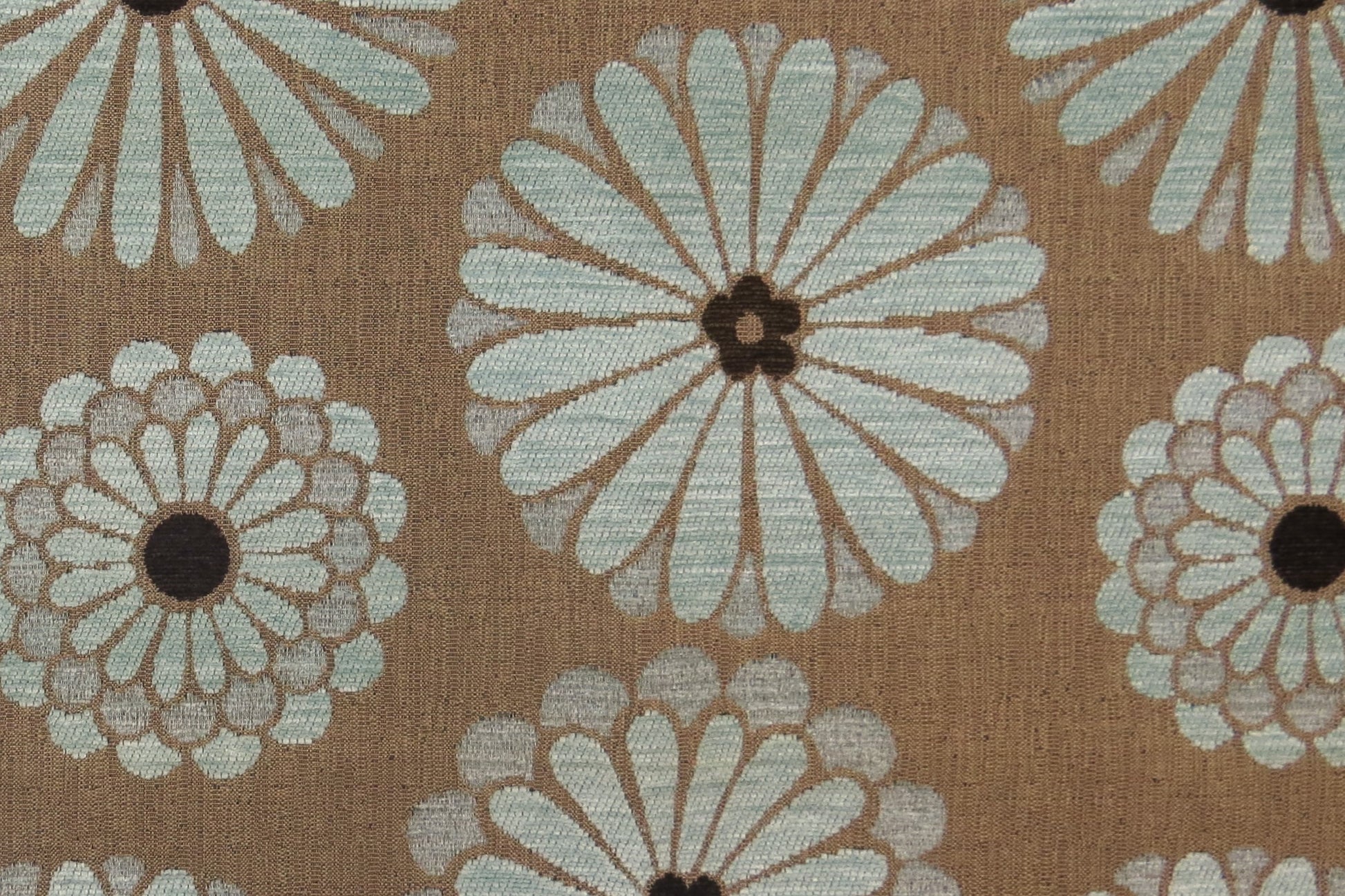 Hollyhead Daisy Light Blue Chenille Upholstery Fabric