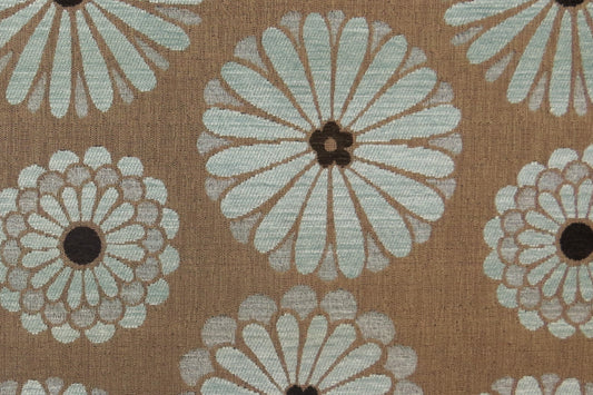 Hollyhead Daisy Light Blue Chenille Upholstery Fabric - Soft Options upholstery trim