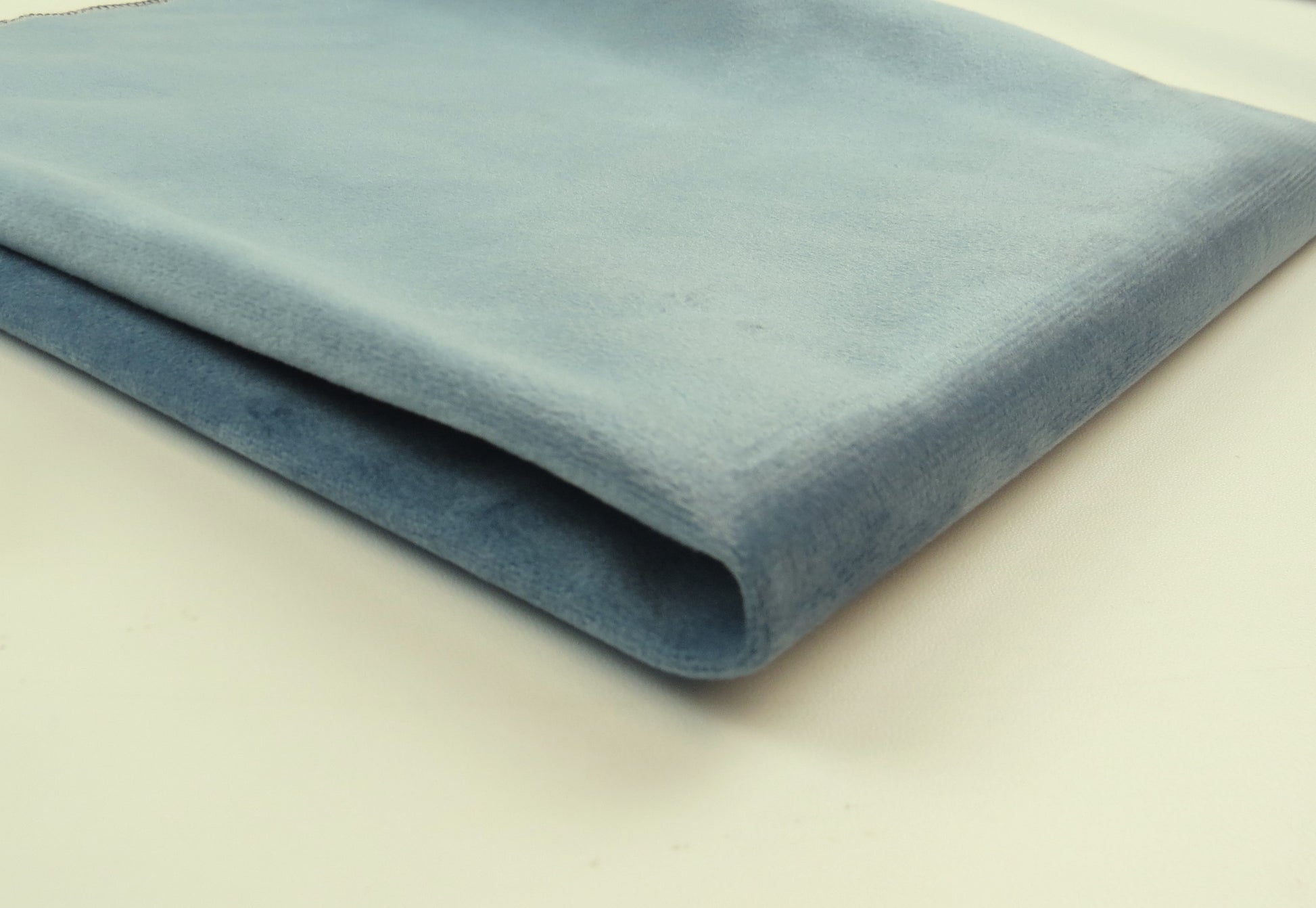 Stokesley Sky Blue Velvet Upholstery Fabric