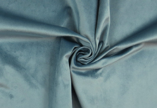 Stokesley Sky Blue Velvet Upholstery Fabric - Soft Options upholstery trim