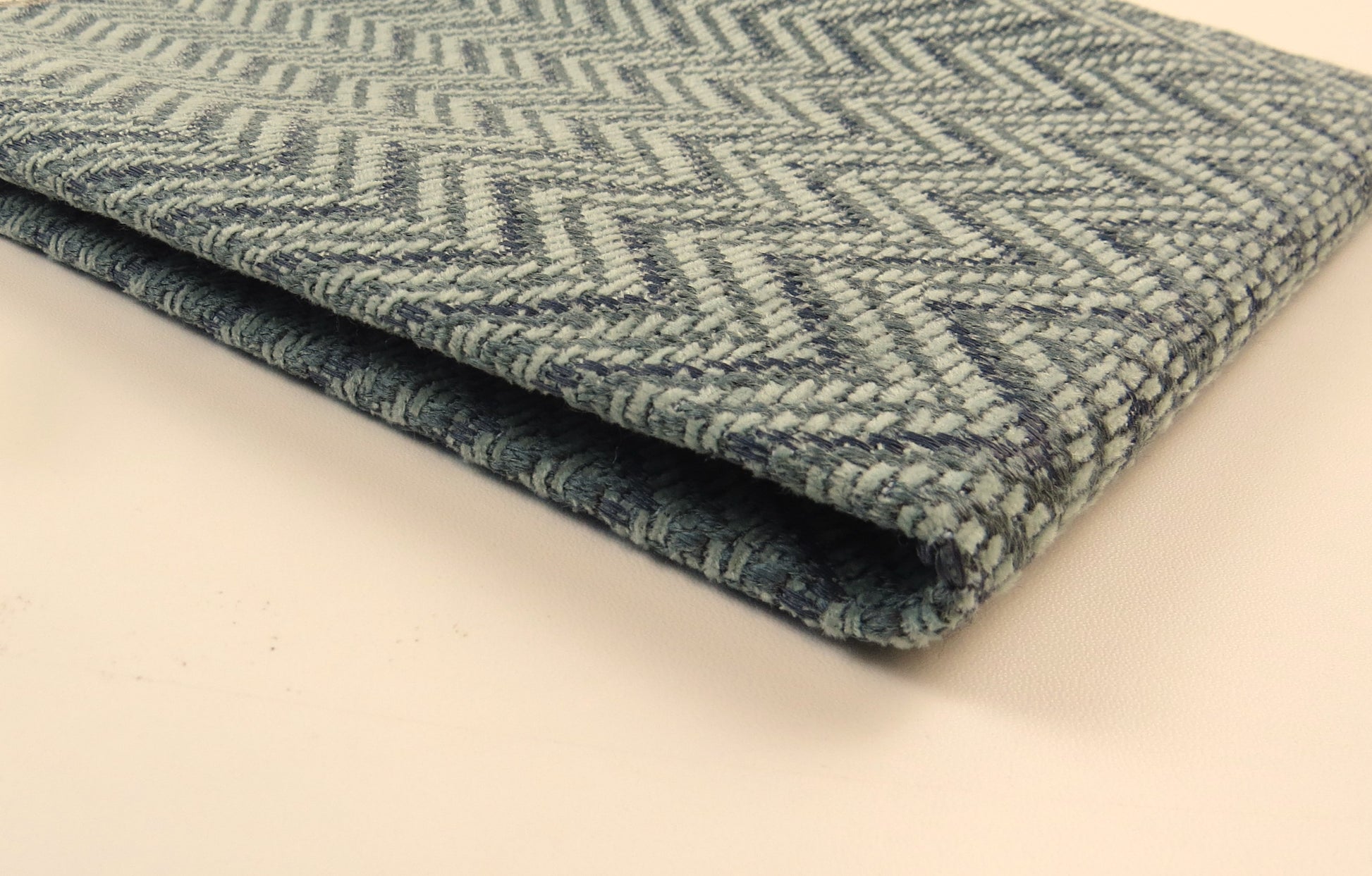 Barnaby Herringbone Blue Chenille Upholstery Fabric