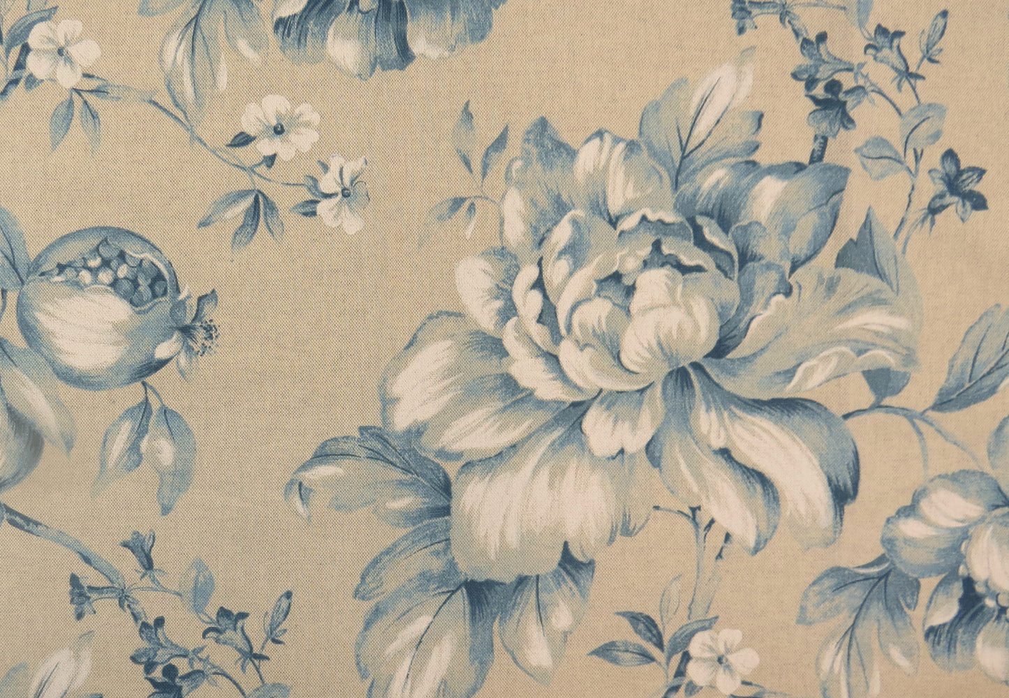 Clarkstone Country Cottage Blue Cotton Upholstery Fabric - Soft Options upholstery trim