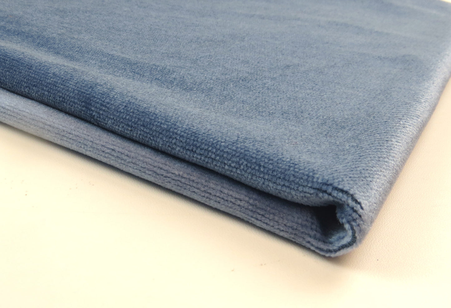 Anglesea Light Blue Velvet Upholstery Fabric
