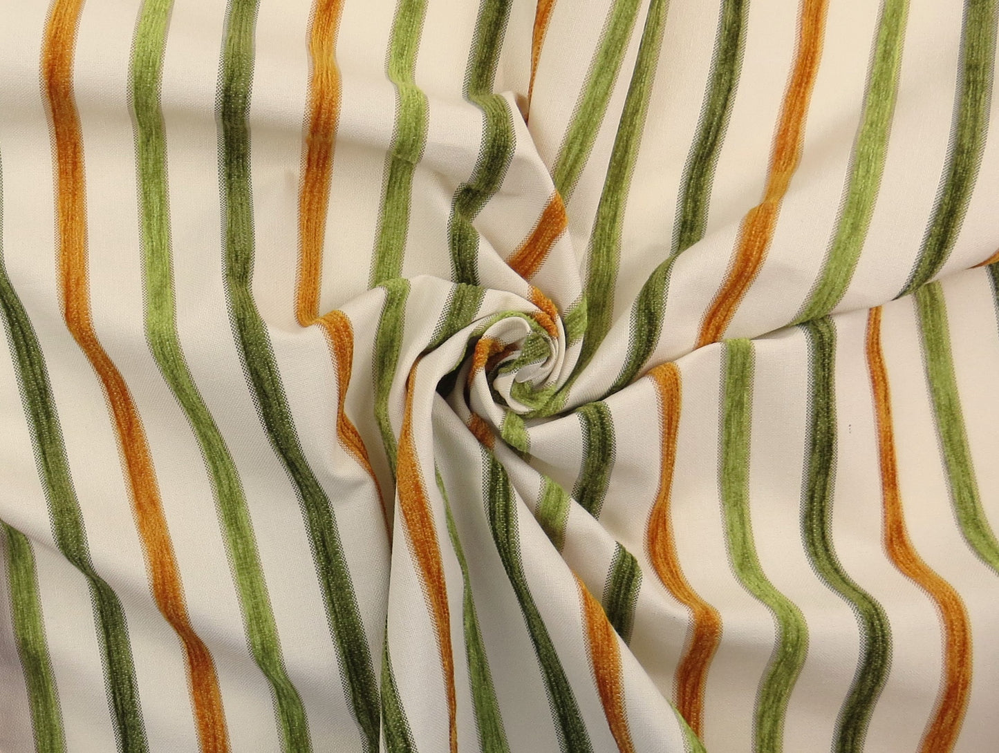 Sophie Stripe Greens Chenille Upholstery Fabric - Double Width