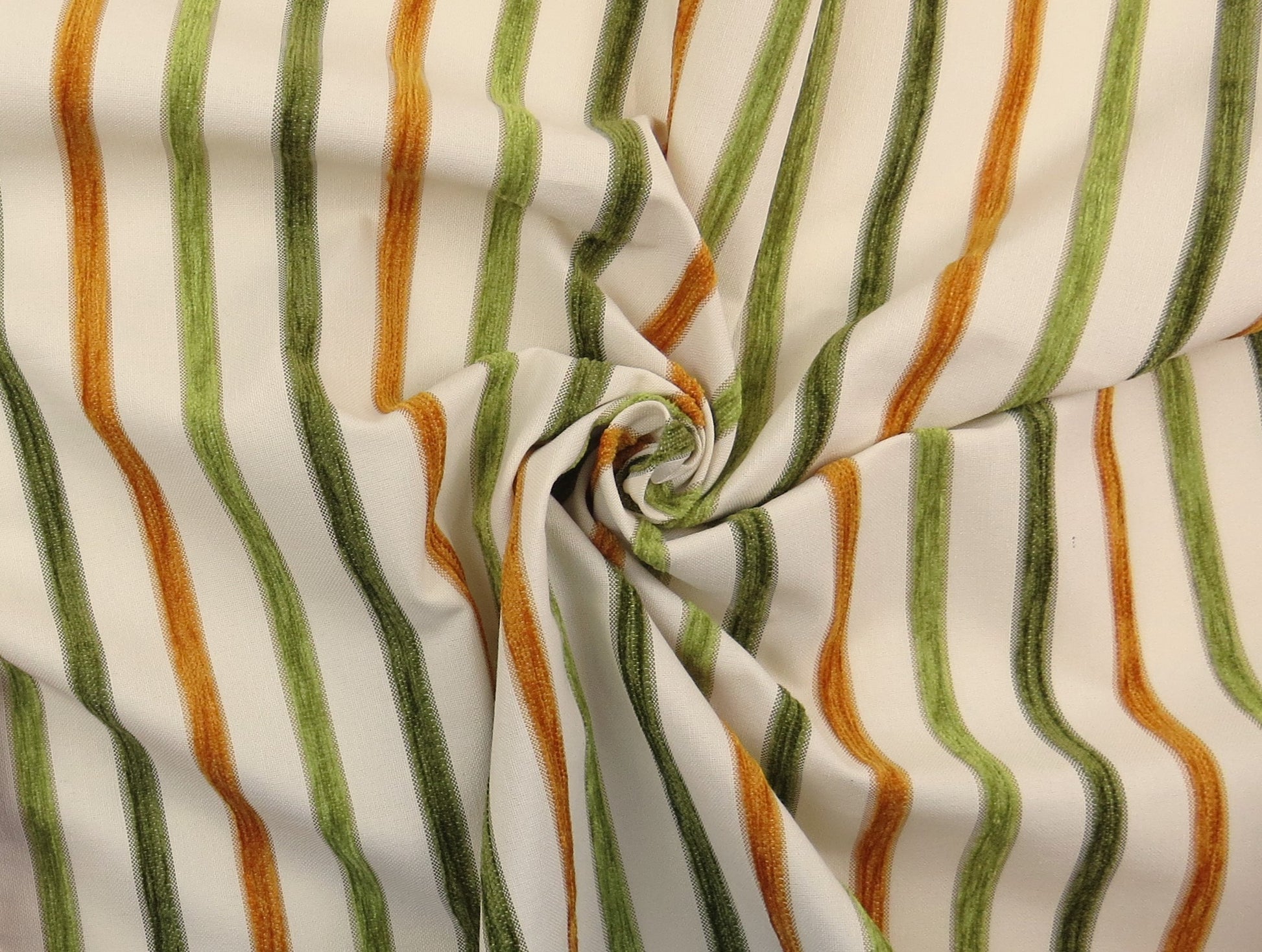 Sophie Stripe Greens Chenille Upholstery Fabric - Double Width