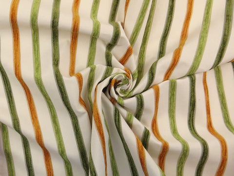 Sophie Stripe Greens Chenille Polsterstoff - Doppelte Breite