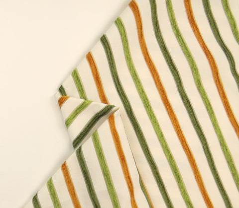 Sophie Stripe Greens Chenille Polsterstoff - Doppelte Breite