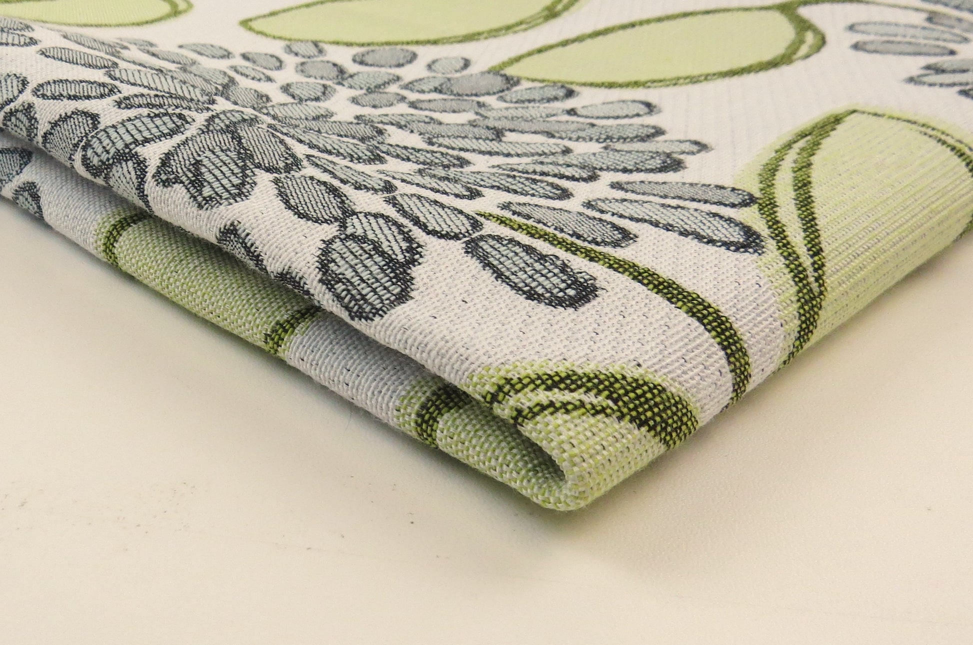 Guild Green Floral Flat Weave Upholstery Fabric
