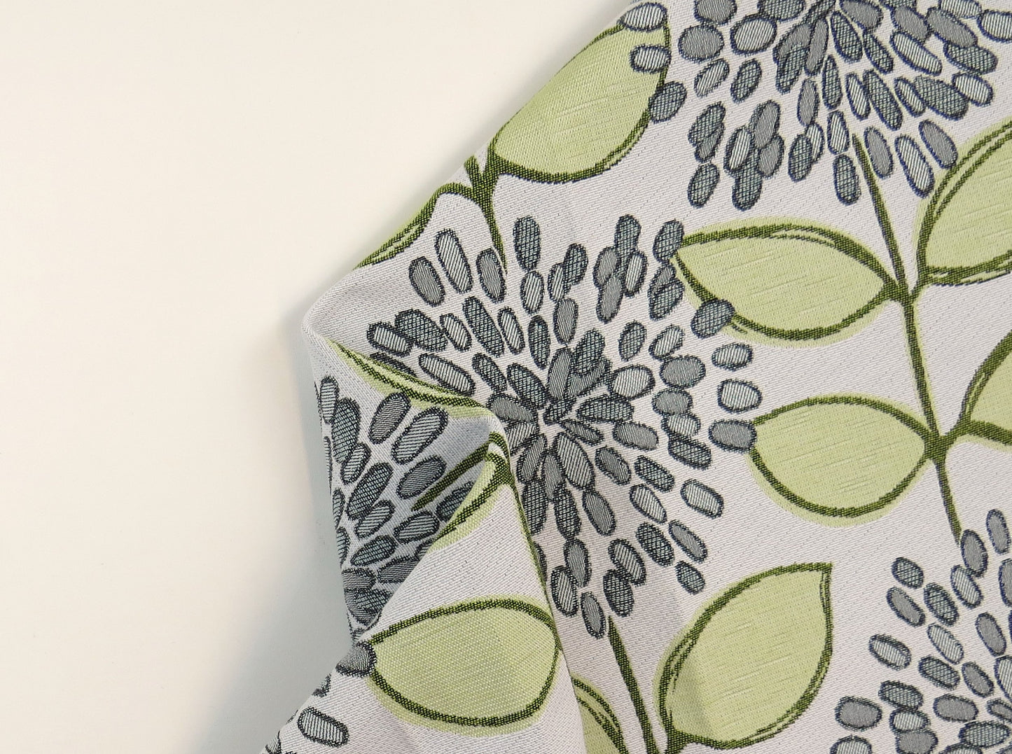 Guild Green Floral Flat Weave Upholstery Fabric
