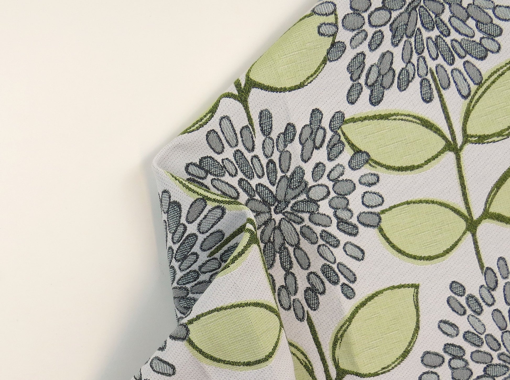 Guild Green Floral Flat Weave Upholstery Fabric