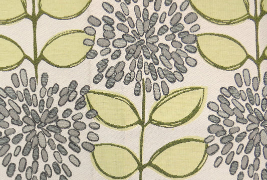 Guild Green Floral Flat Weave Upholstery Fabric - Soft Options upholstery trim