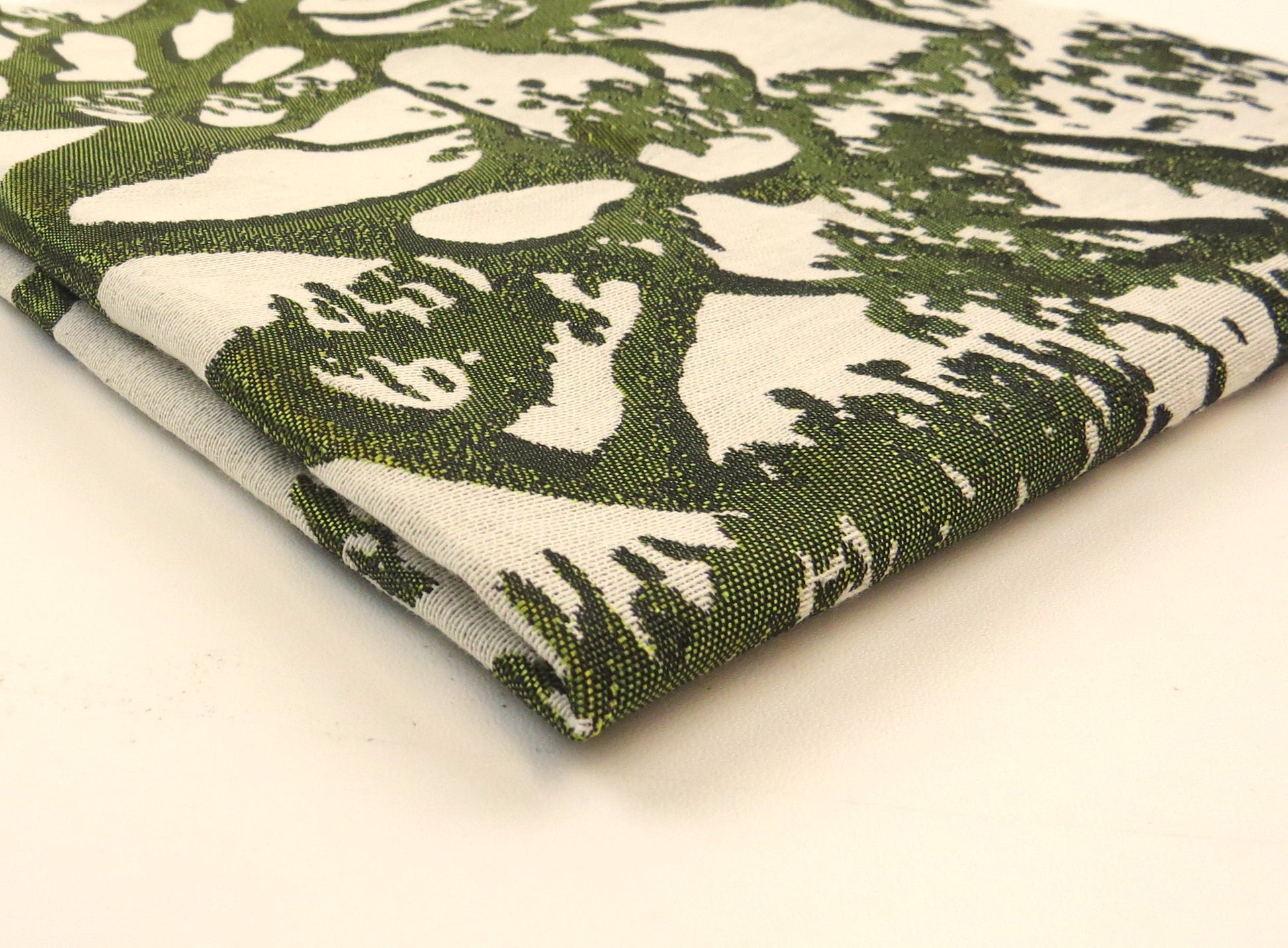 Metallic Birch Dark Green Brocade Upholstery Fabric