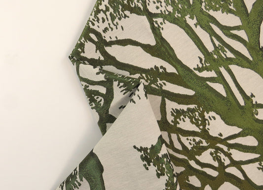 Metallic Birch Dark Green Brocade Upholstery Fabric