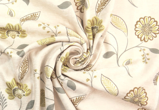 Cascade Green Floral Velvet Upholstery Fabric