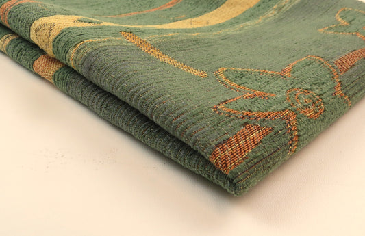 Durham Panel Pickle Green Chenille Upholstery Fabric - Soft Options upholstery trim