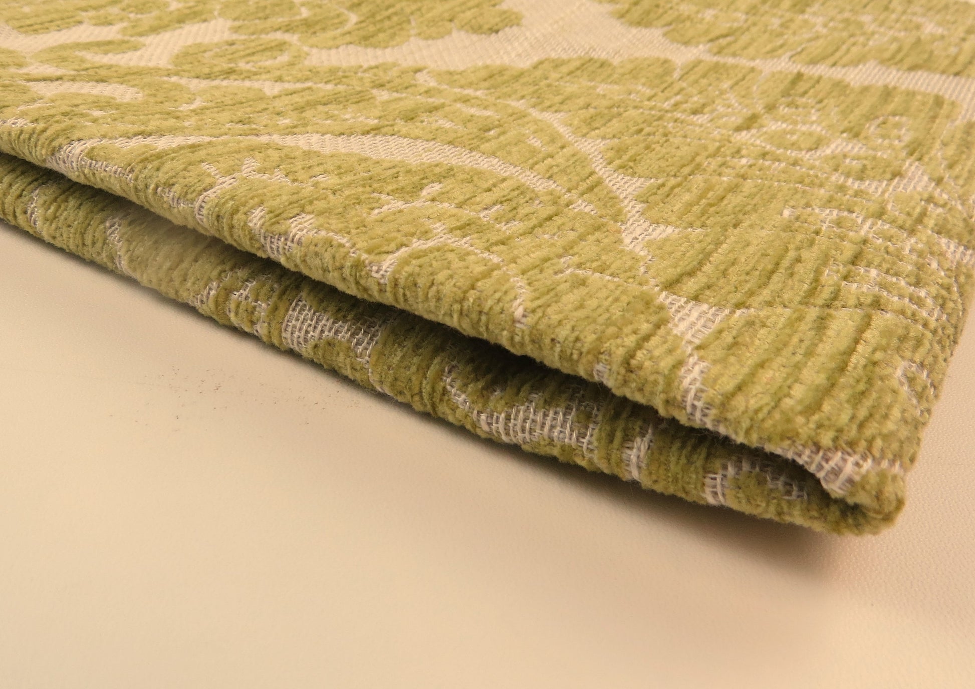 Traditional Lime Green Chenille Upholstery Fabric