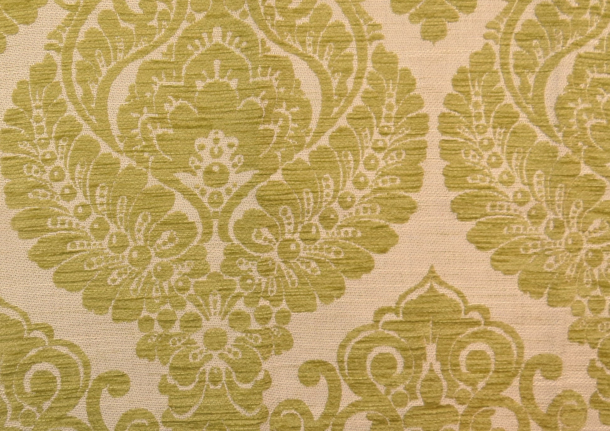 Traditional Lime Green Chenille Upholstery Fabric