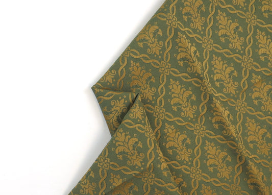 Aintree Cedar Green Brocade Upholstery Fabric