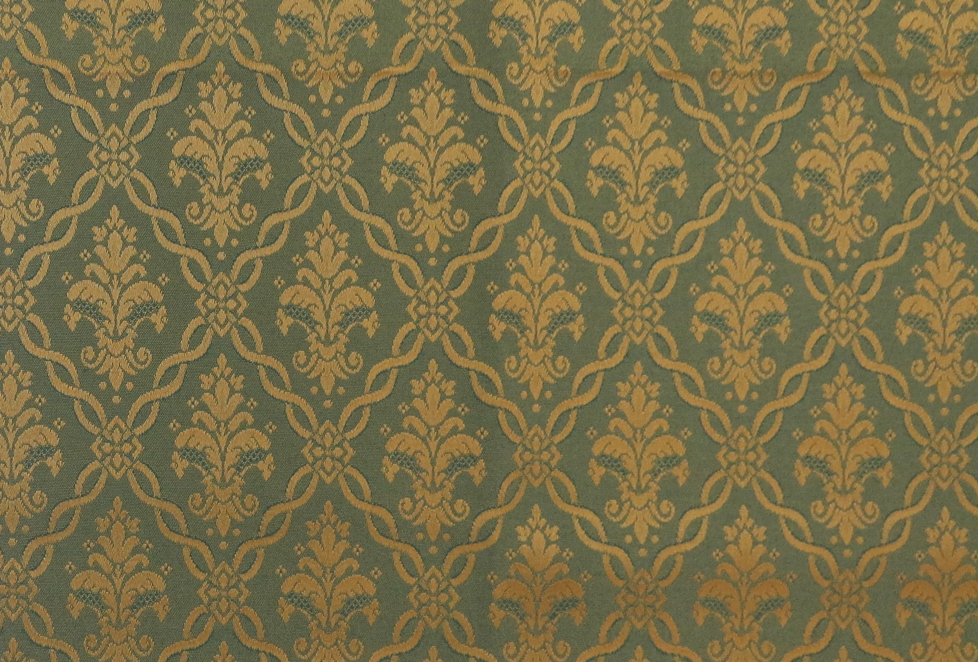 Aintree Cedar Green Brocade Upholstery Fabric