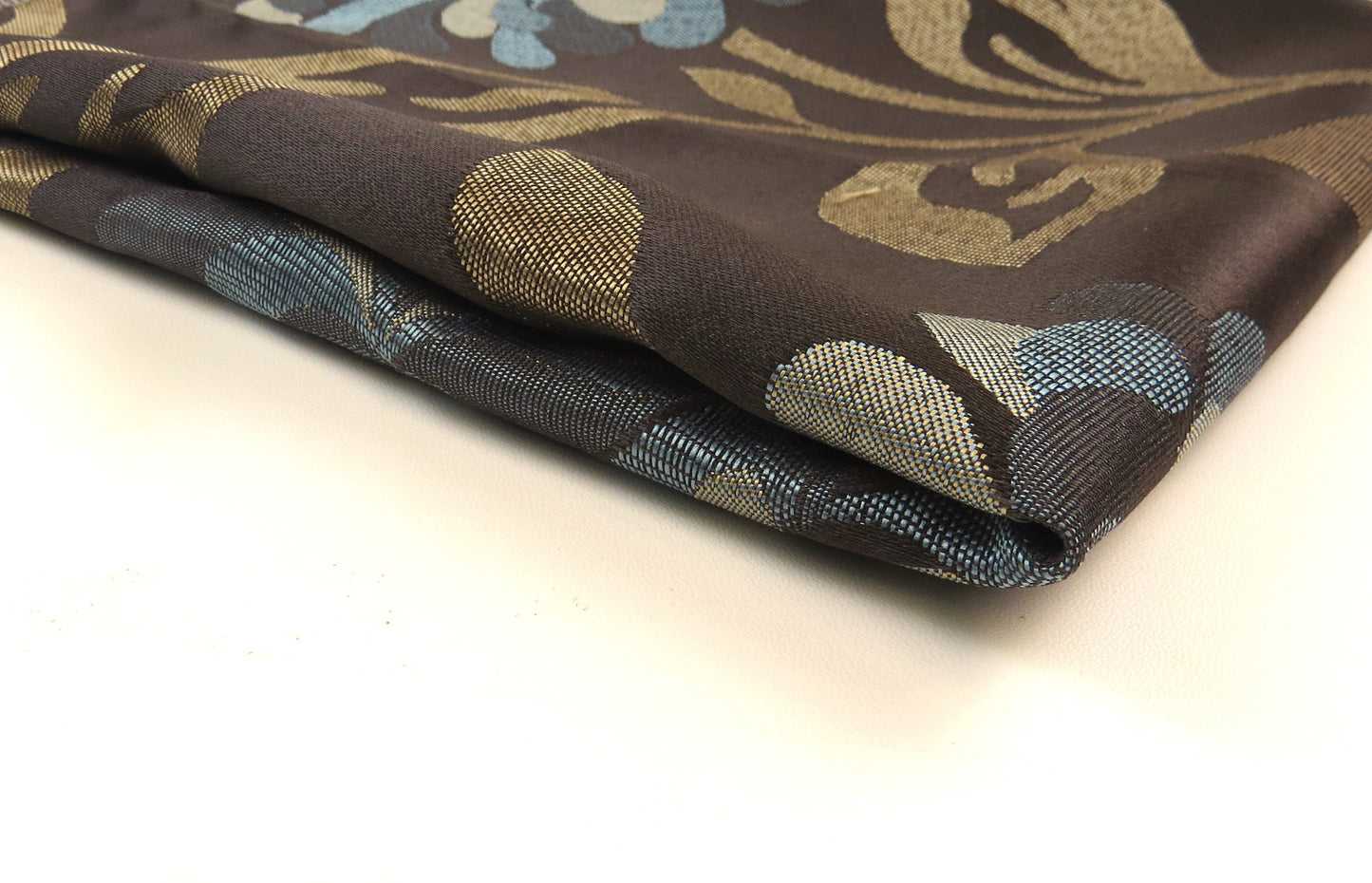 Barley Satin Teal Brocade Upholstery Fabric